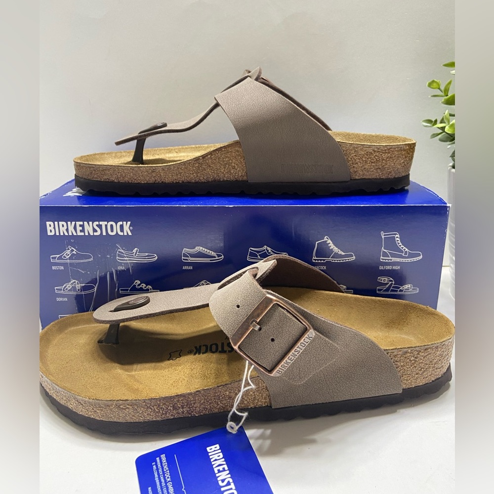 NEW Birkenstock Medina Mocca Birkoflo Leather Thong Slide Sandals Regular Fit